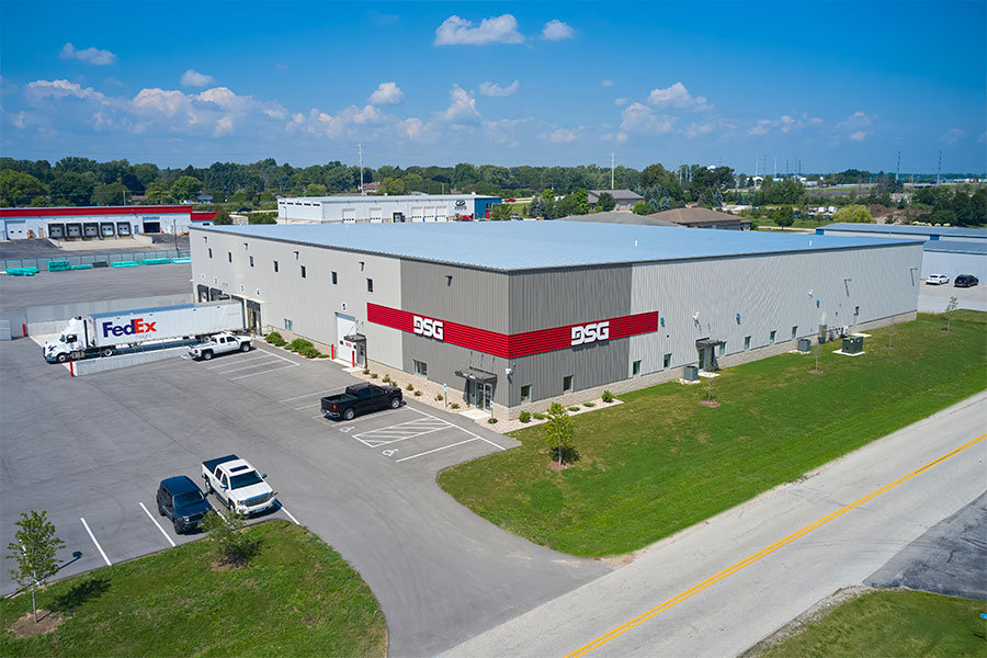 Dakota-Supply-Group-aerial-view-showing-parking-lot-and-full-building